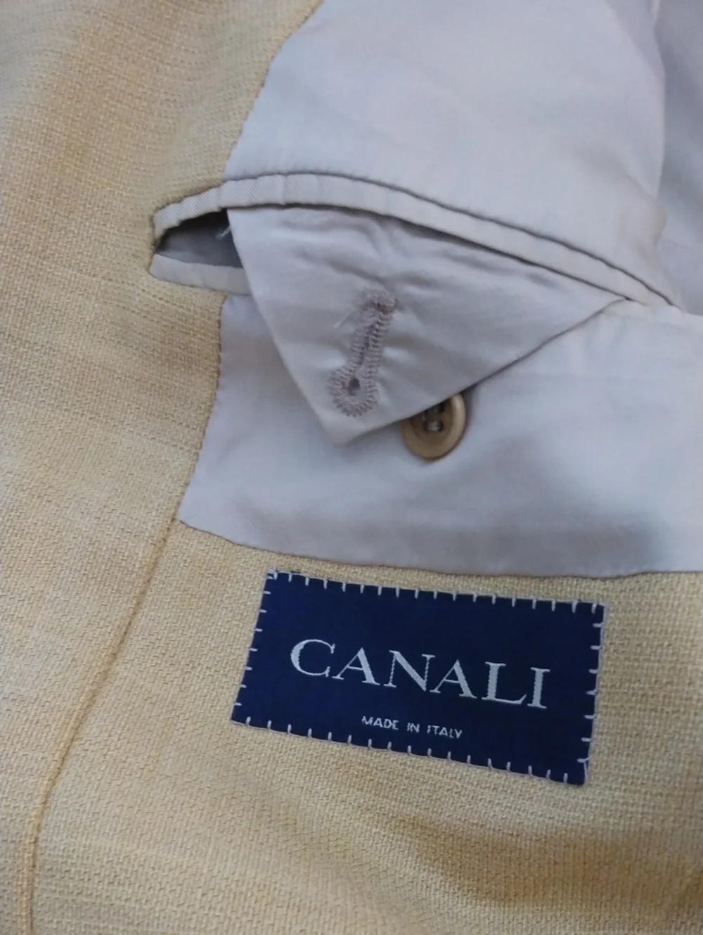 Canali Gold/Tan Tropical Wool Hopsack Summer Sport Jacket  44R US = 54R EU